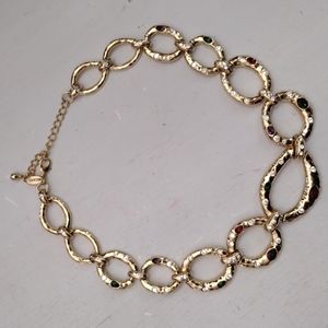 Vintage Arnold Scaasi Haute Couture Hammered Gold Metal Large Link Necklace